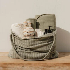 Little Dutch Mom Bag Dark Green -Lush Littles 0022739 little dutch mom bag dark green jacquard terry 2