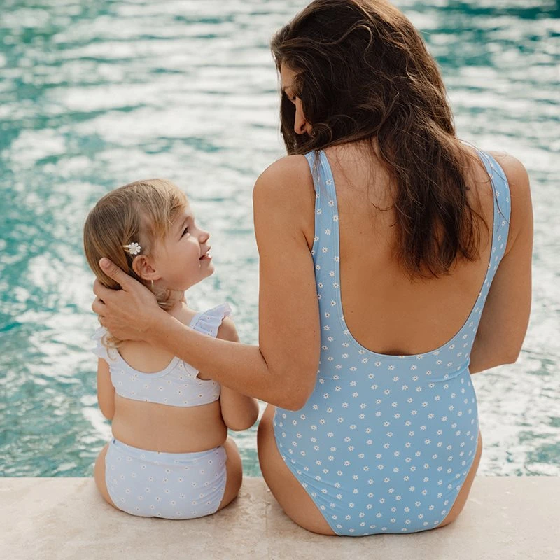 Little Dutch Flounce Bikini Set Daisies Blue 3 Little Dutch Flounce Bikini Set Daisies Blue - Image 3
