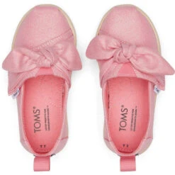 Toms Tiny Alpargata Twill Glimmer Bow