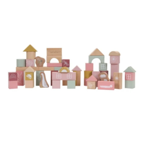 Little Dutch Building Blocks In Bucket Pink - LD7018 1 Little Dutch Building Blocks In Bucket Pink - LD7018