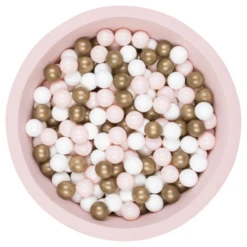 Organic Cotton Powder Ball Pit With 200 (Gold/Powder/White) Balls