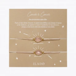 Rose Quarts Mother-Daughter Bracelet Duo