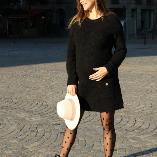 Cache Coeur Maternity Sweater Dress Honey Black 1 Cache Coeur Maternity Sweater Dress Honey Black