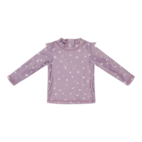 Little Dutch Swim T-shirt Long Sleeves Ruffles Mauve 1 Little Dutch Swim T-shirt Long Sleeves Ruffles Mauve