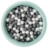 Organic Cotton Mint Ball Pit With 200 (Silver/White) Balls