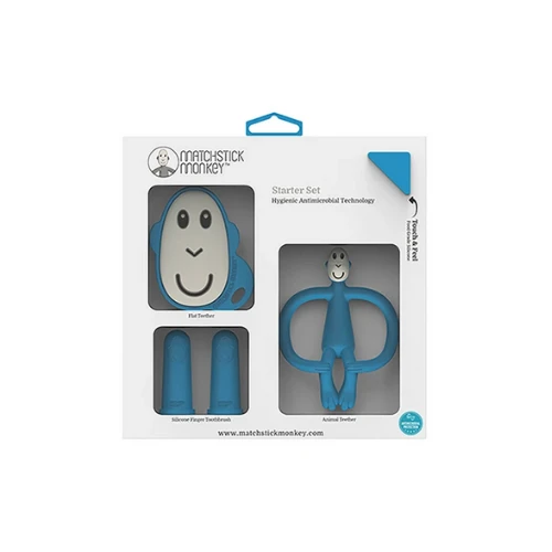 Matchstick Monkey Teething Starter Set - Blue 2 Matchstick Monkey Teething Starter Set - Blue - Image 2