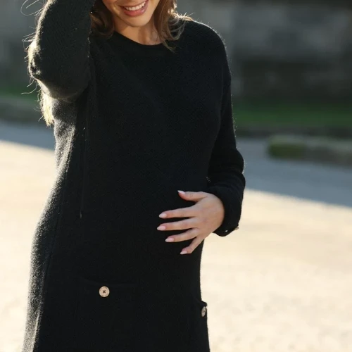 Cache Coeur Maternity Sweater Dress Honey Black 4 Cache Coeur Maternity Sweater Dress Honey Black - Image 4