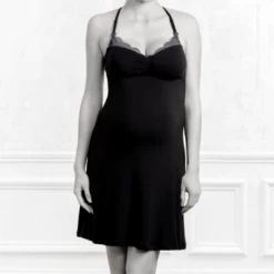 Cache Coeur Maternity And Nursing Nightdress - Serenity - Black