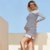 Cache Coeur Striped Dress - Sailor - White