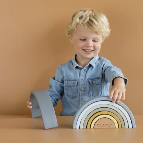 Little Dutch Rainbow Stacker - Blue - LD7034 2 Little Dutch Rainbow Stacker - Blue - LD7034 - Image 2