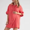 Cache Coeur Bertille Coral Maternity And Nursing Shirt Dress
