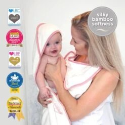 Cuddledry 'Hands-free' Baby Towel Pink Edge
