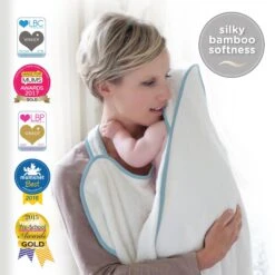 Cuddledry 'Hands-free' Baby Towel Blue Edge