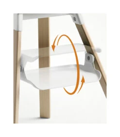 High Chair White Stokke® Clikk™ -Lush Littles Clikk Natural White Cnfg 1 FootresRotation eCom