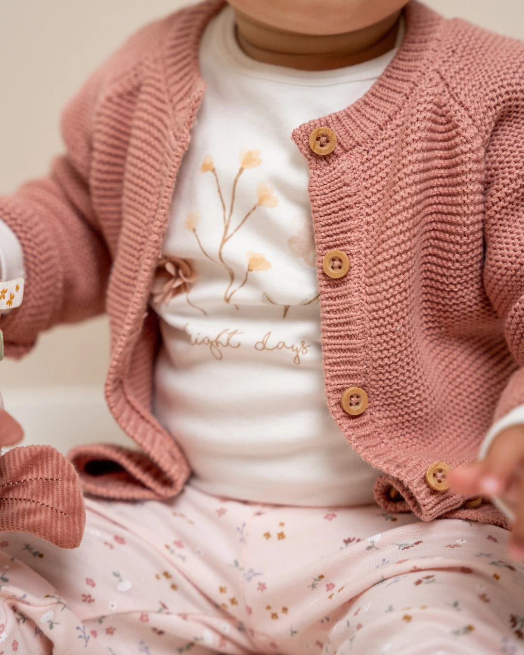 Little Dutch Knitted Cardigan Blush Pink 3 Little Dutch Knitted Cardigan Blush Pink - Image 3