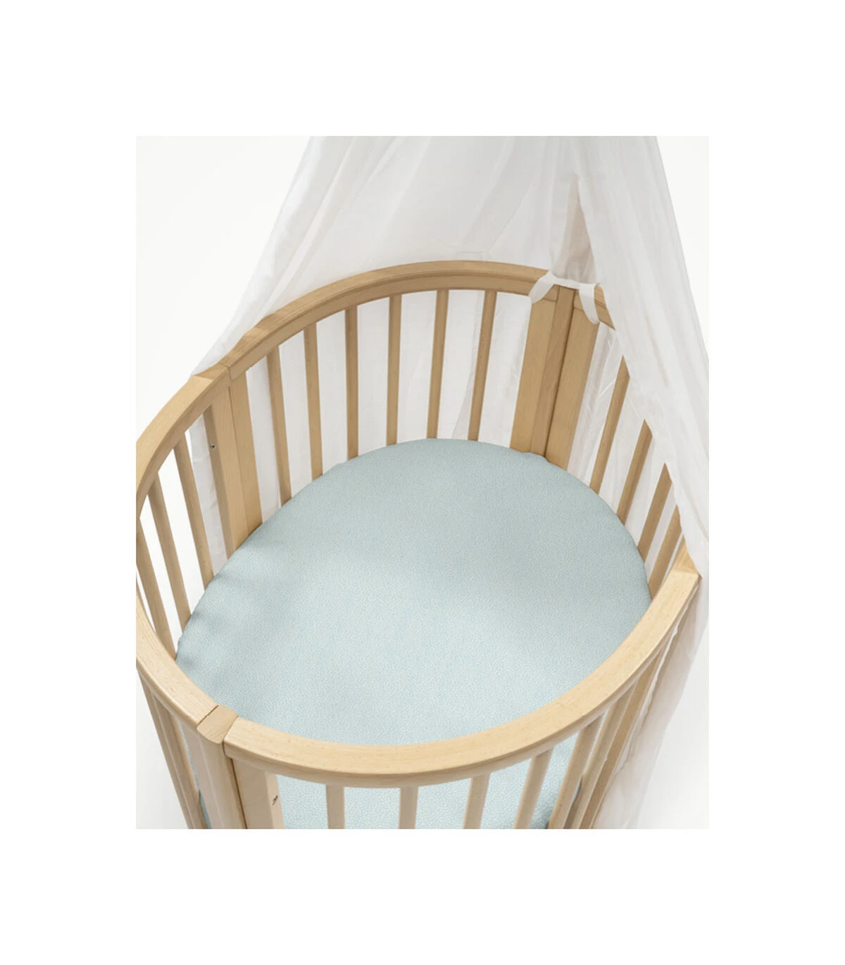 Stokke® Sleepi™ Mini Fitted Sheet V3 Dots Sage 4 Stokke® Sleepi™ Mini Fitted Sheet V3 Dots Sage - Image 4