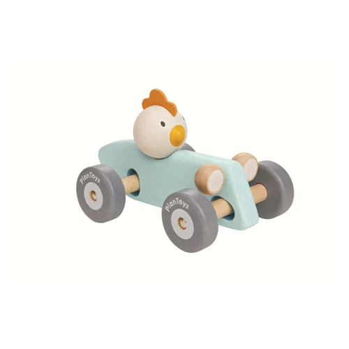 Plan Toys Chicken Racing Car - Pastel - PT 5716 1 Plan Toys Chicken Racing Car - Pastel - PT 5716