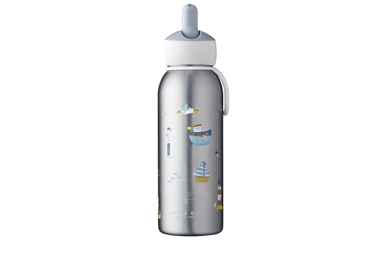 Little Dutch Insulated Bottle Flip-up Campus 350 Ml - Sailors Bay 2 Little Dutch Insulated Bottle Flip-up Campus 350 Ml - Sailors Bay - Image 2